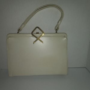 Vintage 60s  handbag purse gold hardware retro 11x8